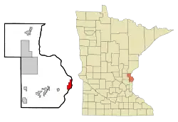 Location of the city of Taylors Fallswithin Chisago County, Minnesota