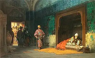 سلطان بایزید اسیر تیمور - نقاشی از استانیسلاو چلبوسکی،  ۱۸۷۸