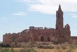 San Martín de Tours church, in the old village of Belchite, now abandoned