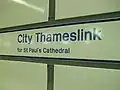 Signage on southbound platform, indicating proximity to St. Paul's Cathedral