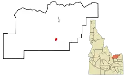 Location in شهرستان کلارک، آیداهو and the state of آیداهو