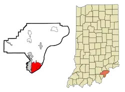 Location in the state of ایندیانا