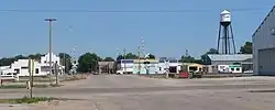 Downtown Clarks: Green Street, seen from across  U.S. Highway 30