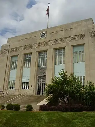South side of the Clay County Courthouse (designed by Wight and Wight) in Liberty