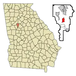 Location in Clayton County and the state of جورجیا