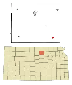 Location within شهرستان کلاود، کانزاس و کانزاس