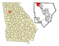 Location in Cobb County and the state of جورجیا