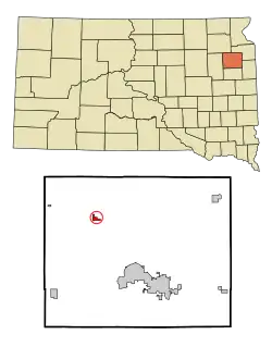 Location in Codington County and the state of داکوتای جنوبی