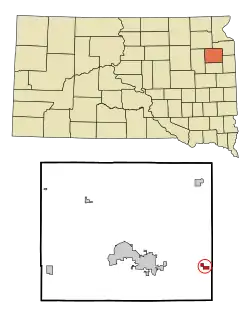 Location in Codington County and the state of داکوتای جنوبی