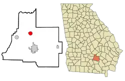 Location in Coffee County and the state of جورجیا