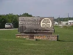 Sign at the entrance to the city, 2006