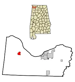 Location in شهرستان کلبرت، آلاباما and the state of آلاباما