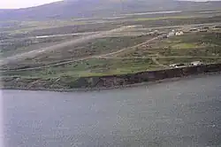 Cold Bay sometime in the late 20th century. فرودگاه کولد بی's runways are visible.