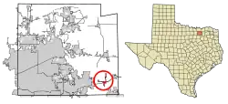 Location of Nevada in Collin County, تگزاس