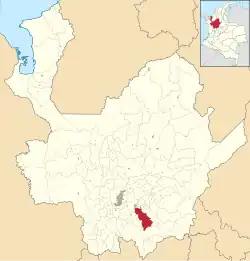 Location of the municipality of Carmen de Viboral in the شهرستان انتیوکیا