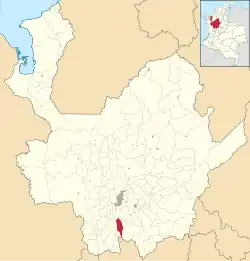Location of the municipality of Santa Barbara in the Antioquia Department.