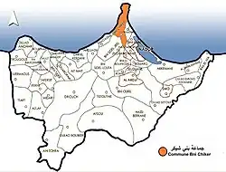موقعیت بنی شیکر در نقشه