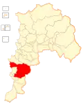 Map of the Casablanca commune in the منطقه والپارایزو