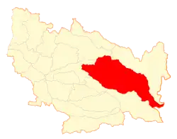 Map of the Coihueco commune in the Biobío Region