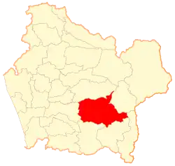 Map of Carahue commune in the منطقه آرائوکانیا