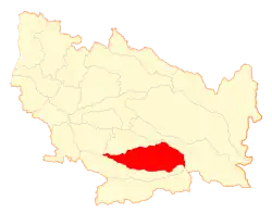 Map of the commune of El Carmen in the Biobío Region