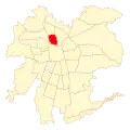Map of Independencia commune within سانتیاگو