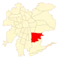 Map of the La Florida commune within سانتیاگو
