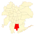 Map of La Pintana commune within سانتیاگو