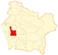 Map of Nueva Imperial commune in منطقه آرائوکانیا
