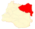Location of the Panguipulli commune in Los Ríos Region
