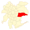 Map of Peñalolén commune in سانتیاگو