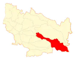 Map of Pinto commune in the Biobío Region