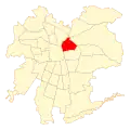 Map of Providencia commune within سانتیاگو