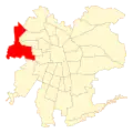 Map of Pudahuel commune within سانتیاگو