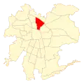 Map of Recoleta commune within سانتیاگو