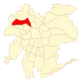Map of Renca commune within سانتیاگو