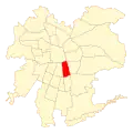 Map of the San Joaquín commune within سانتیاگو