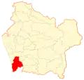 Map of Toltén commune in منطقه آرائوکانیا