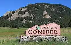 Sign along Highway 285.