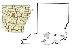 Location in Conway County and the state of آرکانزاس