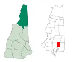Location in شهرستان کوآس، نیوهمپشایر، نیوهمپشایر