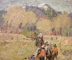 کوه تائوس، خانه دنباله‌دار اثر کوردلیا ویلسون (۱۹۲۰). منظره‌ای که کاملاً با تکنیک ایمپاستو جسورانه اجرا شده است.