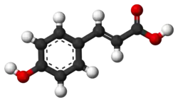 Ball-and-stick model of coumaric acid