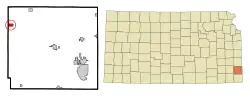 Location of Walnut, Kansas