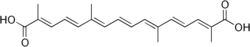 Skeletal formula of crocetin