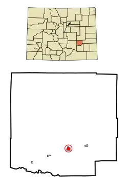 Location in Crowley County and the state of کلرادو