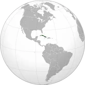 موقعیت &nbsp;کوبا&nbsp;&nbsp;(green)