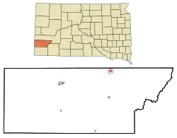 Location in Custer County and the state of داکوتای جنوبی