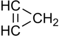 Skeletal formula of cyclopropene with implicit hydrogens shown