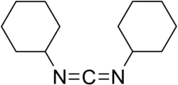 Skeletal formula of dicyclohexylcarbodiimide